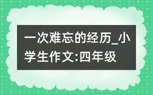 一次難忘的經歷_小學生作文:四年級