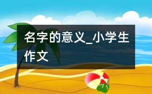 名字的意義_小學(xué)生作文