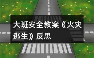 大班安全教案《火災逃生》反思