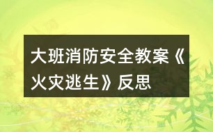 大班消防安全教案《火災逃生》反思