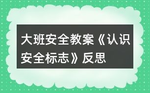 大班安全教案《認識安全標(biāo)志》反思