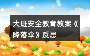 大班安全教育教案《降落傘》反思