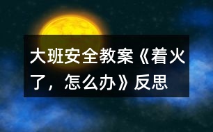 大班安全教案《著火了，怎么辦》反思