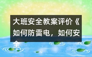 大班安全教案評價《如何防雷電，如何安全用電》反思