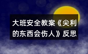 大班安全教案《尖利的東西會傷人》反思