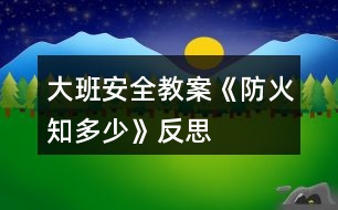 大班安全教案《防火知多少》反思