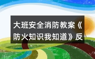 大班安全消防教案《防火知識(shí)我知道》反思