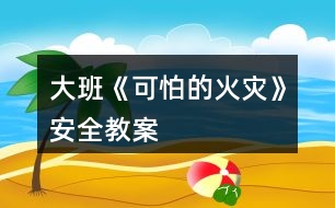 大班《可怕的火災》安全教案