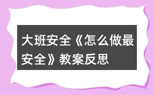 大班安全《怎么做最安全》教案反思