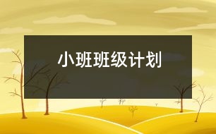 小班班級(jí)計(jì)劃