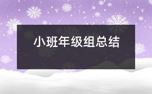 小班年級(jí)組總結(jié)