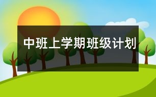 中班上學(xué)期班級計(jì)劃