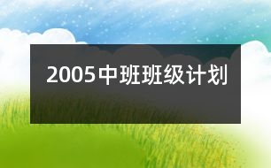 2005中班班級(jí)計(jì)劃