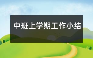 中班上學期工作小結