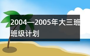 2004―2005年大（三）班班級計(jì)劃