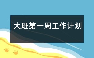 大班第一周工作計劃