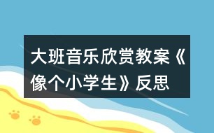 大班音樂欣賞教案《像個(gè)小學(xué)生》反思