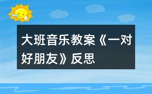 大班音樂教案《一對好朋友》反思