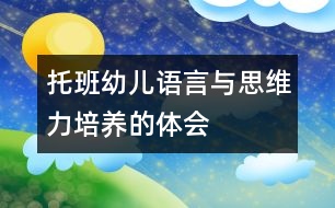 托班幼兒語言與思維力培養(yǎng)的體會