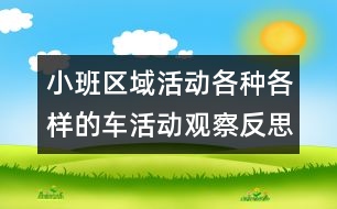 小班區(qū)域活動各種各樣的車活動觀察反思