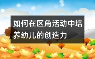 如何在區(qū)角活動中培養(yǎng)幼兒的創(chuàng)造力