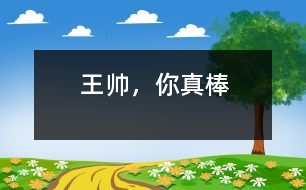 王帥，你真棒