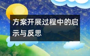 方案開展過程中的啟示與反思