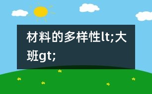 材料的多樣性lt;大班gt;