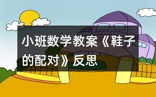 小班數學教案《鞋子的配對》反思