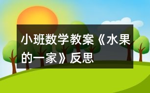 小班數(shù)學(xué)教案《水果的一家》反思