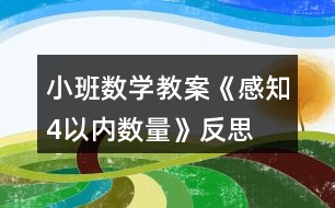 小班數(shù)學教案《感知4以內(nèi)數(shù)量》反思