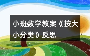 小班數(shù)學(xué)教案《按大小分類》反思