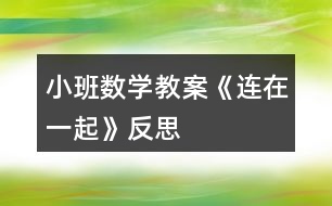 小班數(shù)學(xué)教案《連在一起》反思