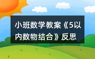 小班數(shù)學教案《5以內數(shù)物結合》反思