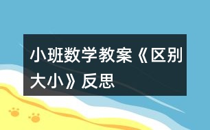 小班數(shù)學教案《區(qū)別大小》反思