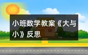 小班數學教案《大與小》反思