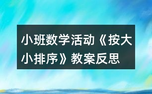 小班數(shù)學(xué)活動《按大小排序》教案反思