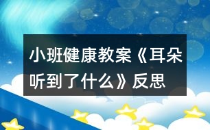 小班健康教案《耳朵聽(tīng)到了什么》反思