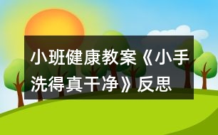 小班健康教案《小手洗得真干凈》反思