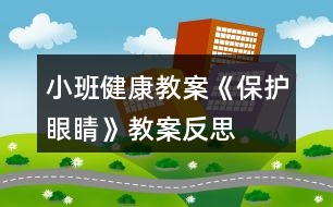 小班健康教案《保護眼睛》教案反思