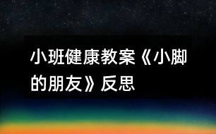 小班健康教案《小腳的朋友》反思