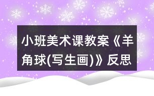 小班美術(shù)課教案《羊角球(寫(xiě)生畫(huà))》反思