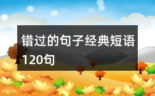 錯(cuò)過(guò)的句子經(jīng)典短語(yǔ)120句