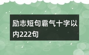 勵志短句霸氣十字以內(nèi)222句