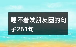 睡不著發(fā)朋友圈的句子261句