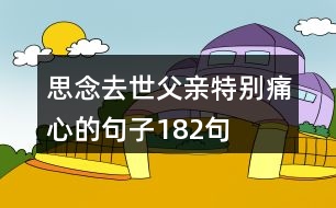 思念去世父親特別痛心的句子182句