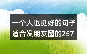 一個人也挺好的句子適合發(fā)朋友圈的257句