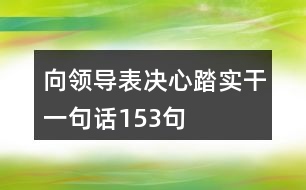 向領(lǐng)導(dǎo)表決心踏實干一句話153句