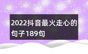 2022抖音最火走心的句子189句