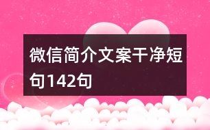 微信簡(jiǎn)介文案干凈短句142句